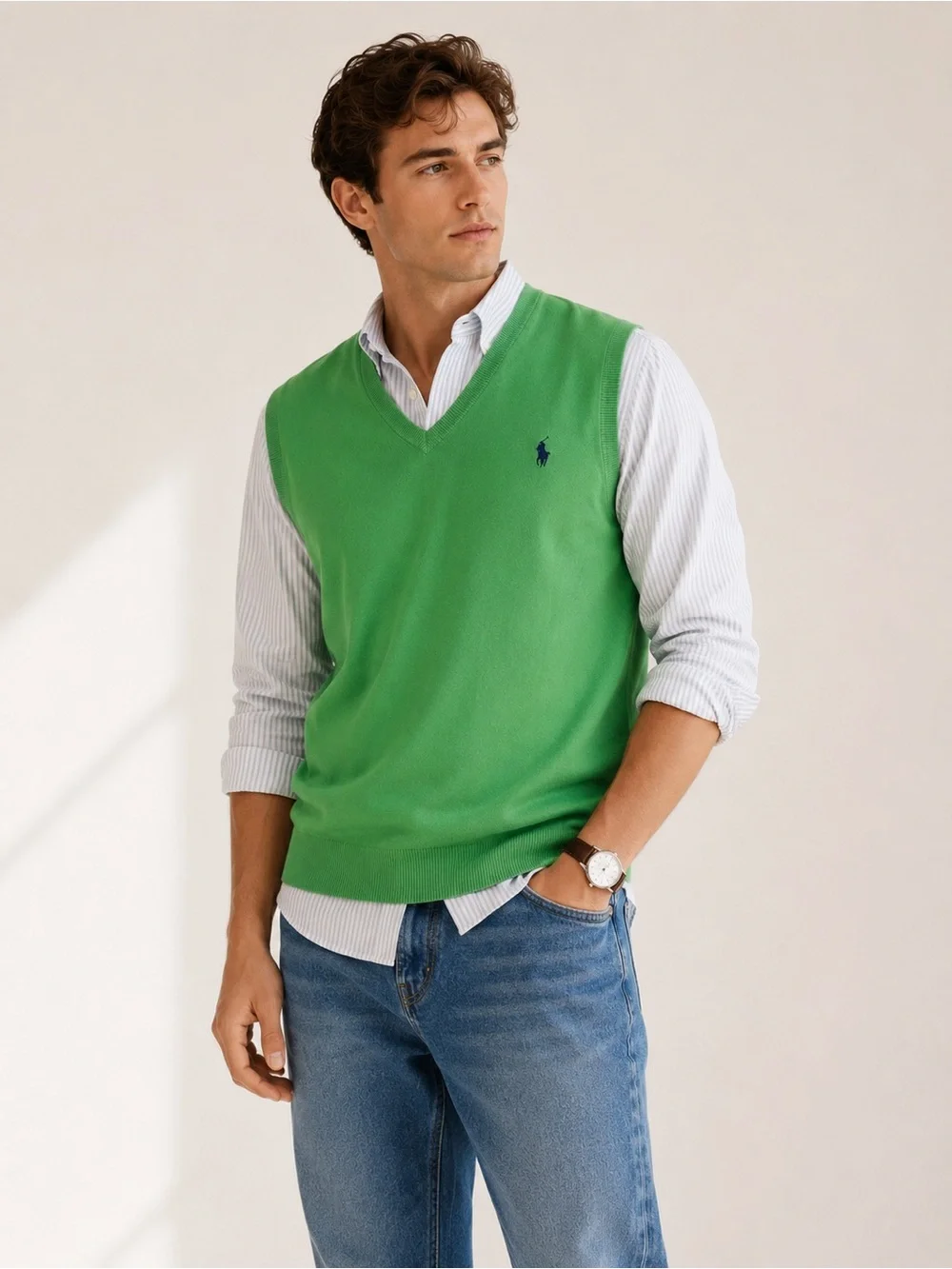 Polo Ralph Lauren Lime Green Pima Cotton Sweater Vest XXL Preppy Golf